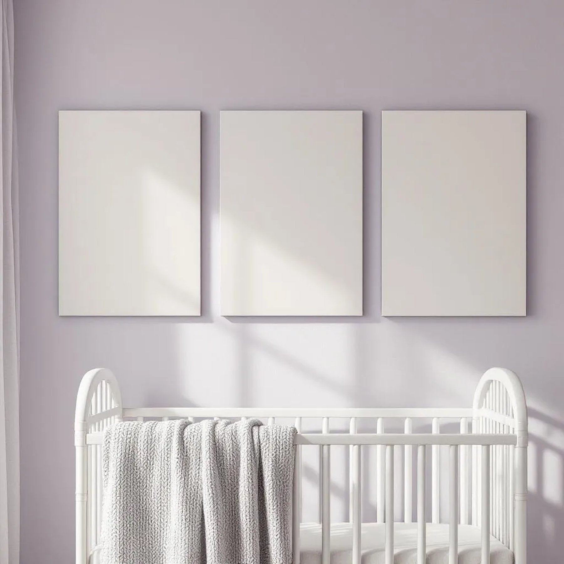 Nursery Interior Frame Mockup — Plain Square Frame Portrait 2:3 — Perspective View — #03193 | MockupBulk