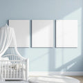 Nursery Editorial Room Mockup — Plain Square Frame Portrait 2:3 — Perspective View — #03197 | MockupBulk