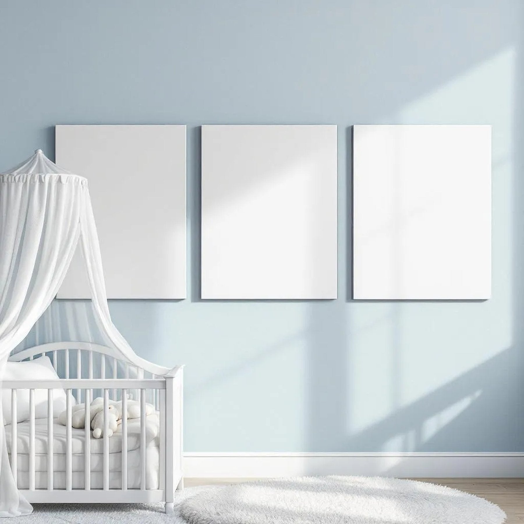 Nursery Editorial Room Mockup — Plain Square Frame Portrait 2:3 — Perspective View — #03197 | MockupBulk