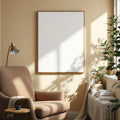 Reading Nook Lifestyle Frame Mockup — Plain Square Frame Portrait 2:3 — Perspective View — #03001 | MockupBulk