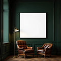 Reading Nook Professional Frame Mockup — Plain Square Frame Square 1:1 — Perspective View — #03003 | MockupBulk