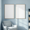 Reading Nook Premium Interior Mockup — Plain Square Frame Portrait 2:3 — Perspective View — #03005 | MockupBulk