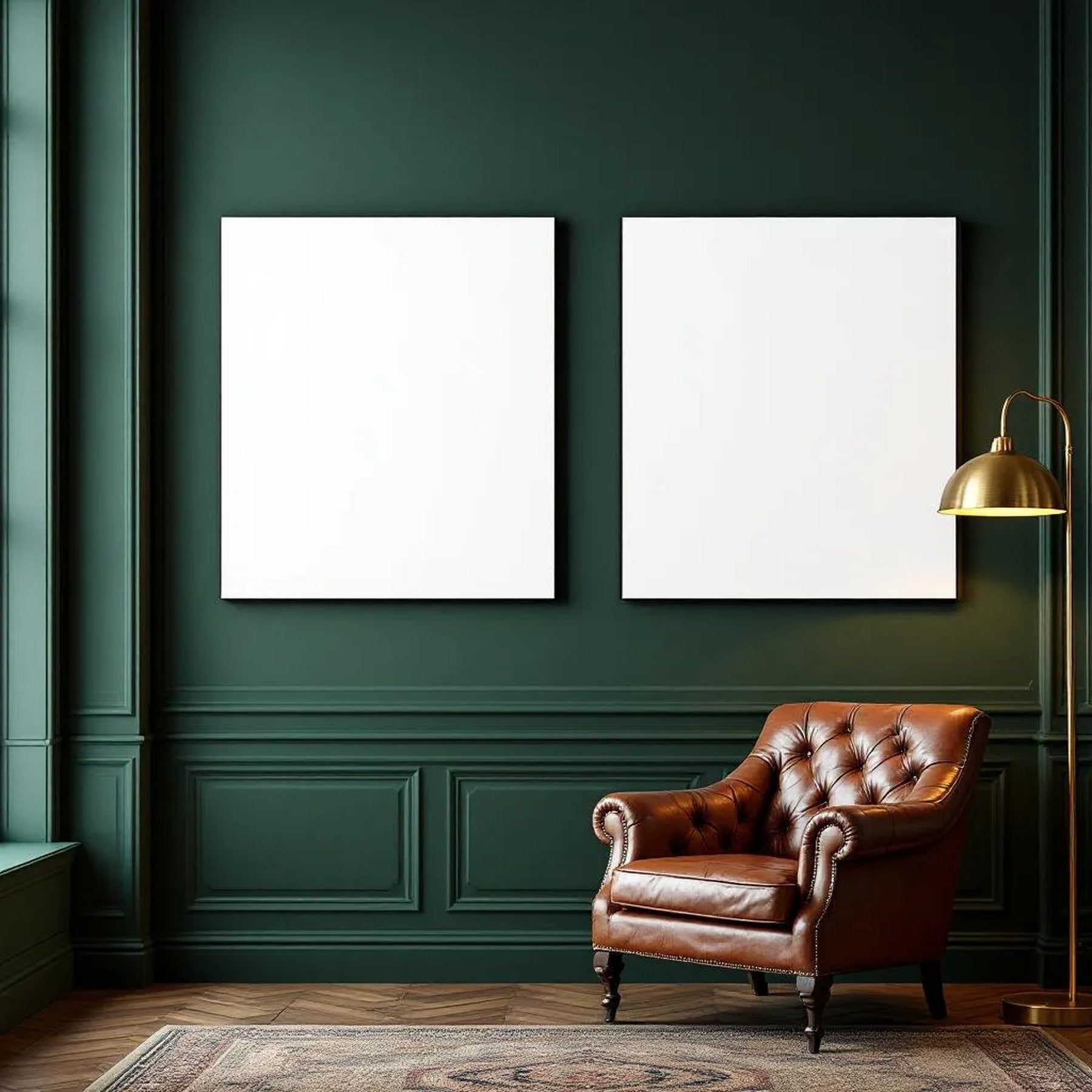 Reading Nook Styled Room Mockup — Plain Square Frame Portrait 4:5 — Perspective View — #03006 | MockupBulk