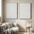 Scandinavian Frame Display Mockup — Plain Square Frame Portrait 2:3 — Perspective View — #02716 | MockupBulk