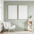 Scandinavian Styled Room Mockup — Plain Square Frame Portrait 2:3 — Perspective View — #02717 | MockupBulk