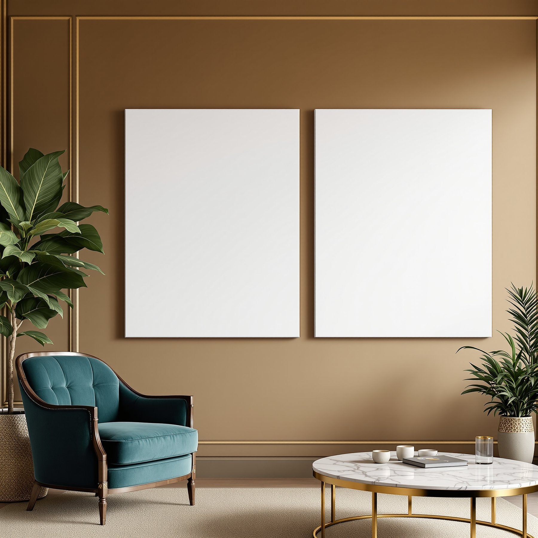 Art Deco A3 Canvas Wall Art Mockup | Blank Template #00327 | A3 Frame Mockup JPG | Commercial Use | Etsy POD bulkmockup | MockupBulk