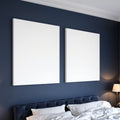 Blank Template #00325 Dark Bedroom A3 Canvas Wall Art Mockup | A3 Wall Art Mockup | bulkmockup JPG Template | Commercial Licence | MockupBulk
