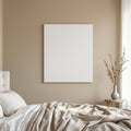 White Bedroom A3 Canvas Wall Art Mockup — Blank Template #00322 — A3 Interior Mockup | Instant JPG | Commercial Use | bulkmockup | MockupBulk