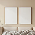 White Bedroom A3 Canvas Wall Art Mockup, Blank Template #00323 | bulkmockup A3 Frame Template | JPG Download | Commercial Use | MockupBulk