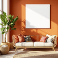 Boho Living Room A3 Canvas Wall Art Mockup, Blank Template #00352 | A3 Frame JPG | bulkmockup Mockup Template | Commercial Use Included | MockupBulk