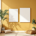 Boho Living Room A3 Canvas Wall Art Mockup | Blank Template #00353 | A3 Frame JPG | bulkmockup Mockup Template | Commercial Use Included | MockupBulk