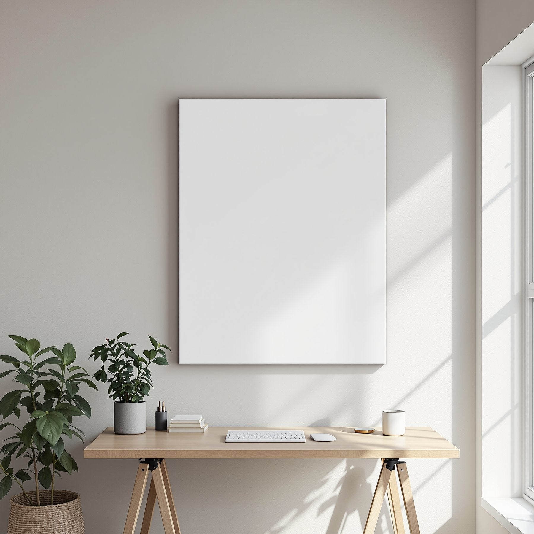 Home Office A3 Canvas Wall Art Mockup | Blank Template #00336 | A3 Frame JPG | bulkmockup Mockup Template | Commercial Use Included | MockupBulk
