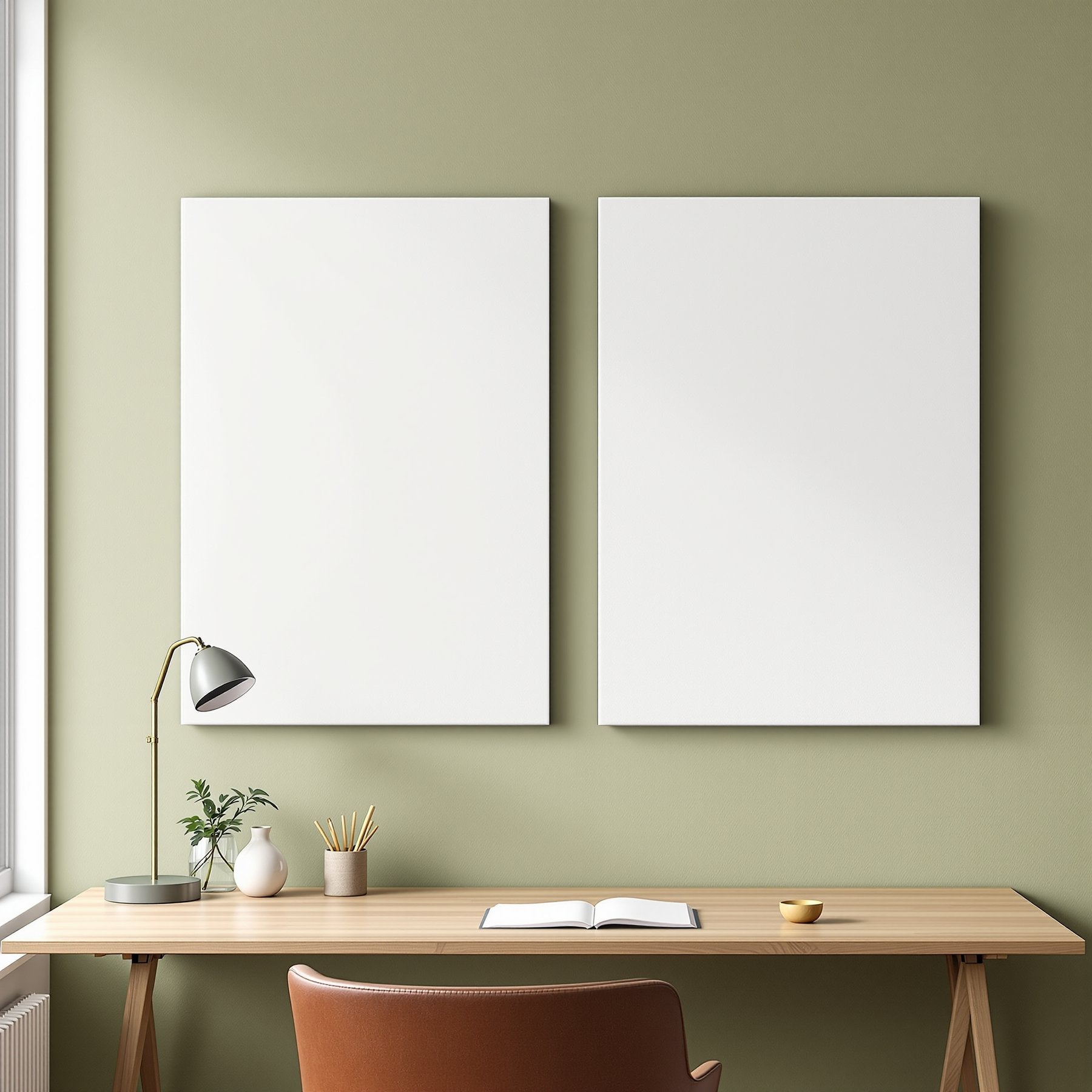 Blank Template #00337 Home Office A3 Canvas Wall Art Mockup | A3 Frame JPG | bulkmockup Mockup Template | Commercial Use Included | MockupBulk