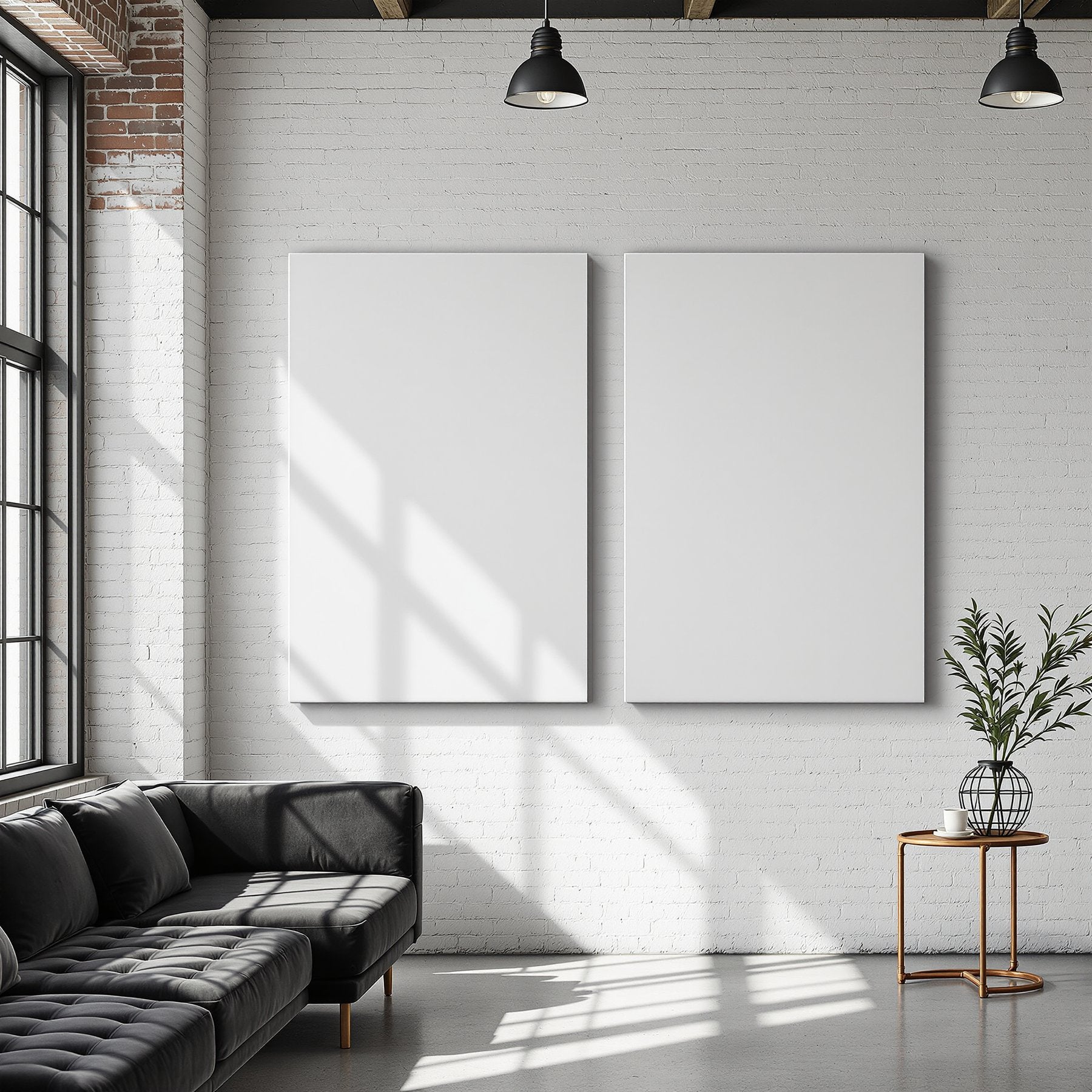Blank Template #00321 Industrial Loft A3 Canvas Wall Art Mockup | bulkmockup A3 Frame Template | JPG Download | Commercial Use | MockupBulk