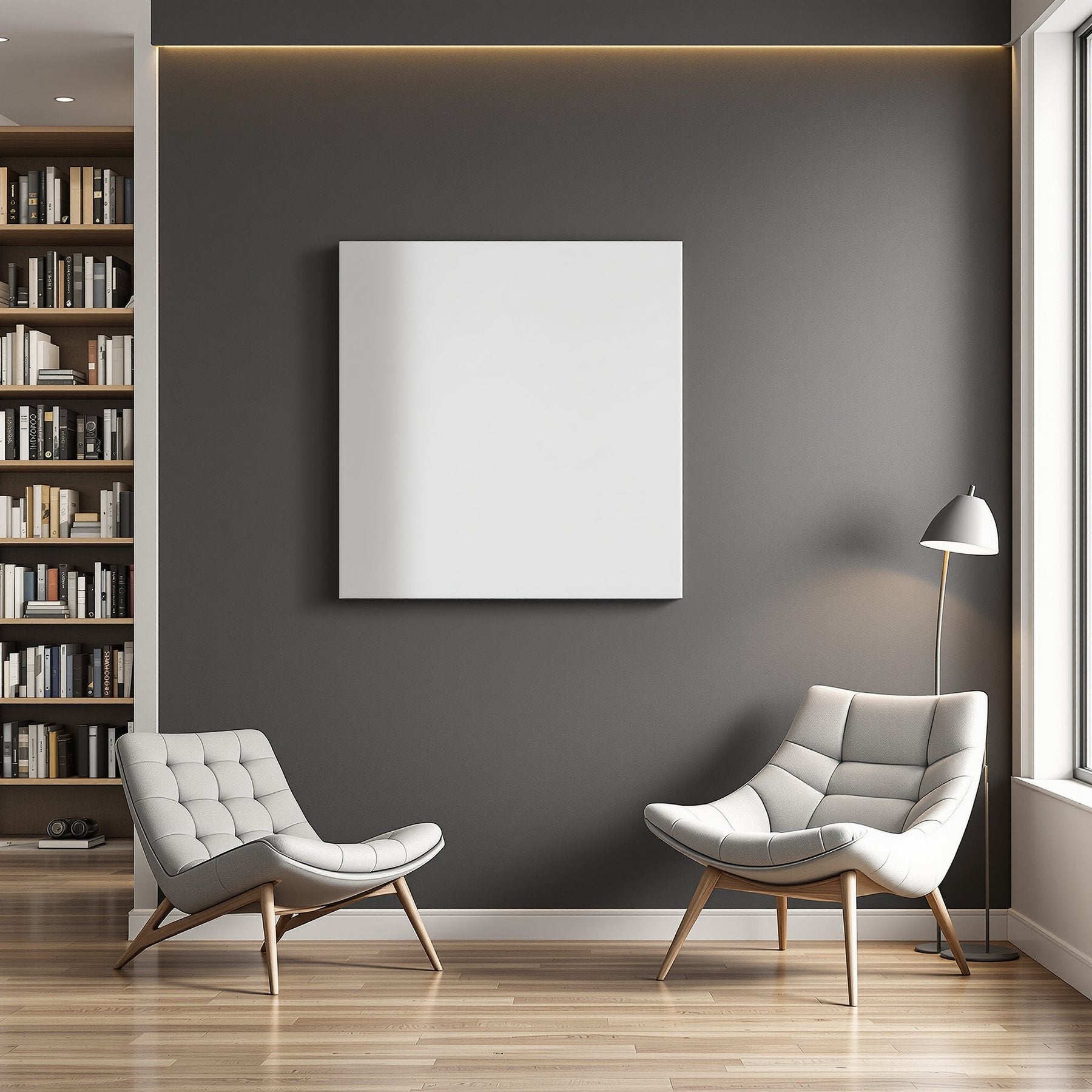 Blank Template #00348 Library & Study A3 Canvas Wall Art Mockup | A3 JPG Instant Download | Commercial Licence | bulkmockup Shop | MockupBulk
