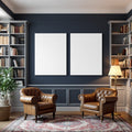 Library & Study A3 Canvas Wall Art Mockup — Blank Template #00349 — A3 Frame JPG | bulkmockup Mockup Template | Commercial Use Included | MockupBulk
