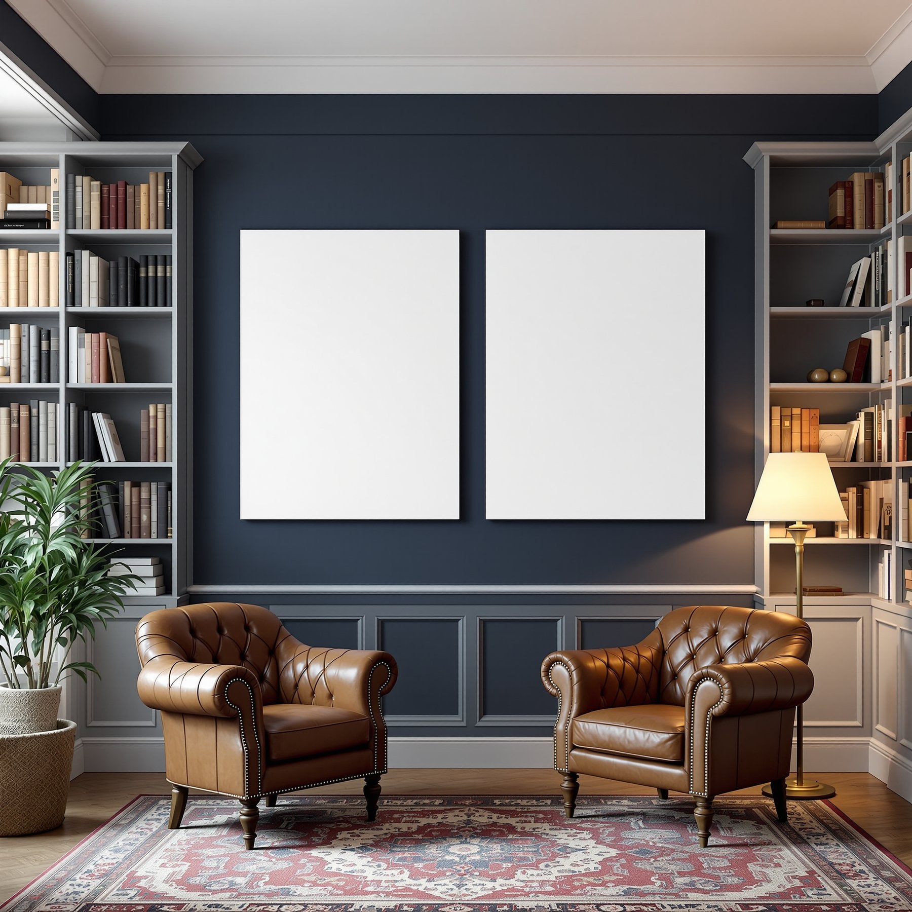Library & Study A3 Canvas Wall Art Mockup — Blank Template #00349 — A3 Frame JPG | bulkmockup Mockup Template | Commercial Use Included | MockupBulk