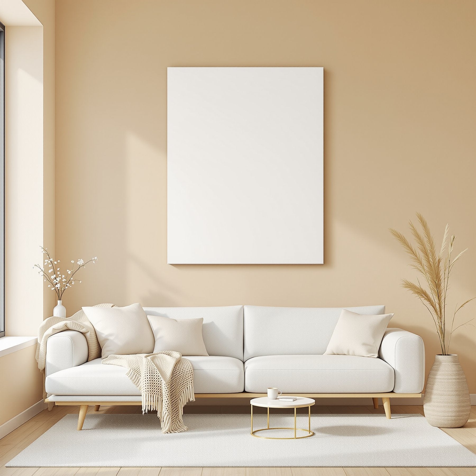 Minimalist White A3 Canvas Wall Art Mockup | Blank Template #00316 | bulkmockup A3 Frame Template | JPG Download | Commercial Use | MockupBulk