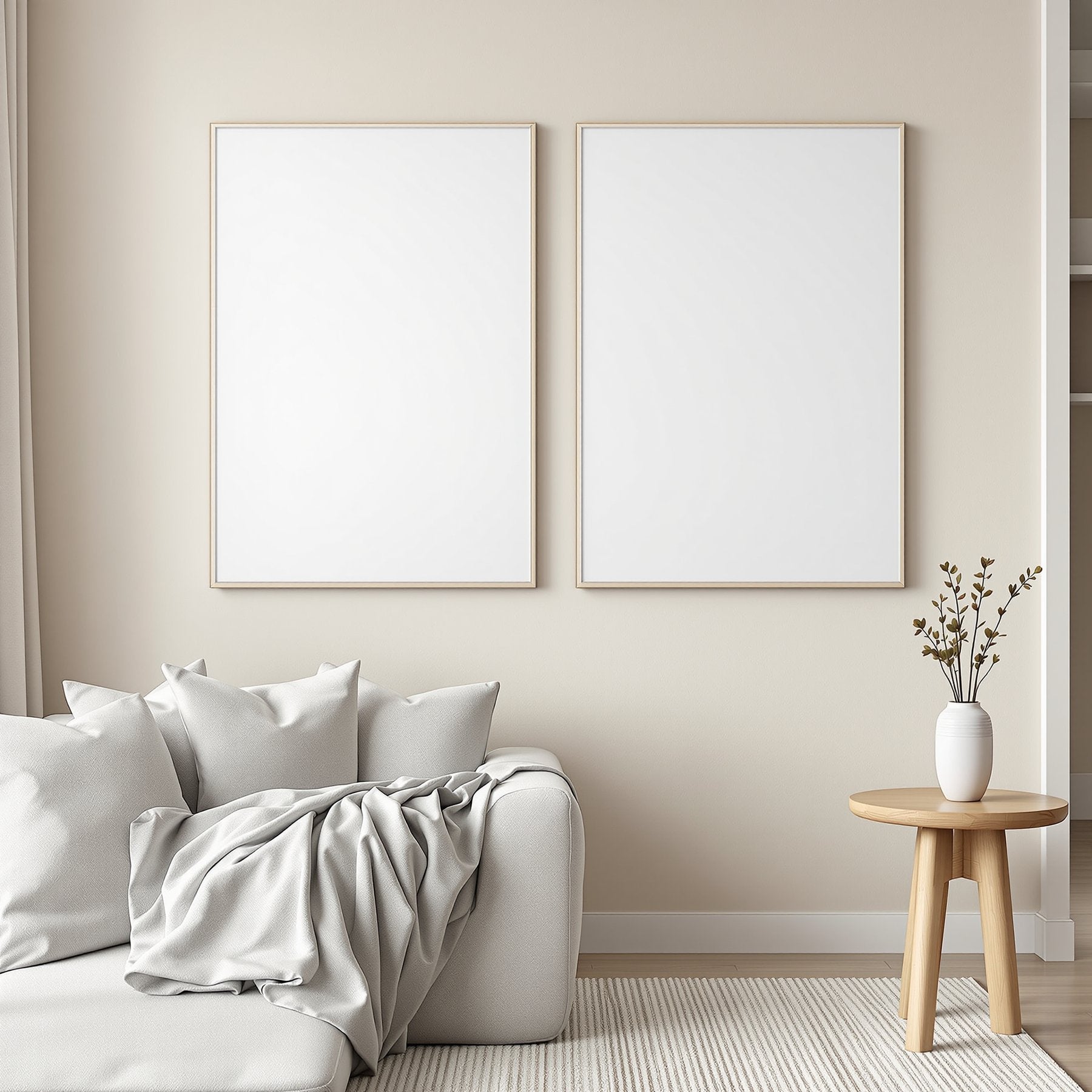 Scandinavian A3 Canvas Wall Art Mockup — Blank Template #00319 — A3 Frame Mockup JPG | Commercial Use | Etsy POD bulkmockup | MockupBulk