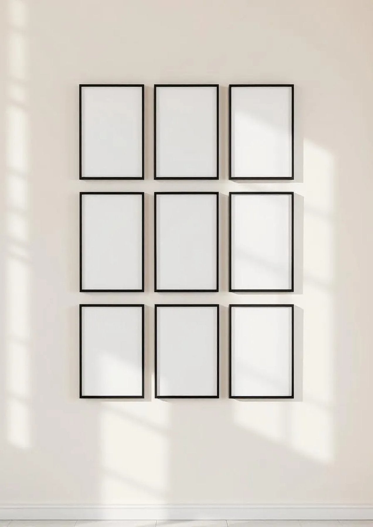 Frame Frame Display Mockup — Matte Black Frame Portrait 2:3 — Perspective View — #00843 | MockupBulk