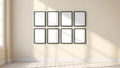 Frame Premium Interior Mockup — Matte Black Frame Landscape 3:4 — Perspective View — #00845 | MockupBulk
