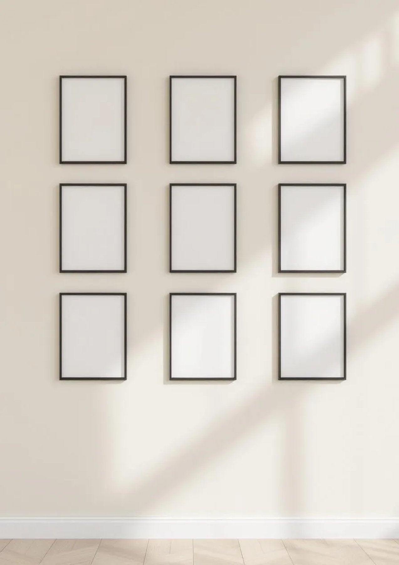 Frame Wall Art Mockup — Matte Black Frame Portrait 4:5 — Perspective View — #00846 | MockupBulk
