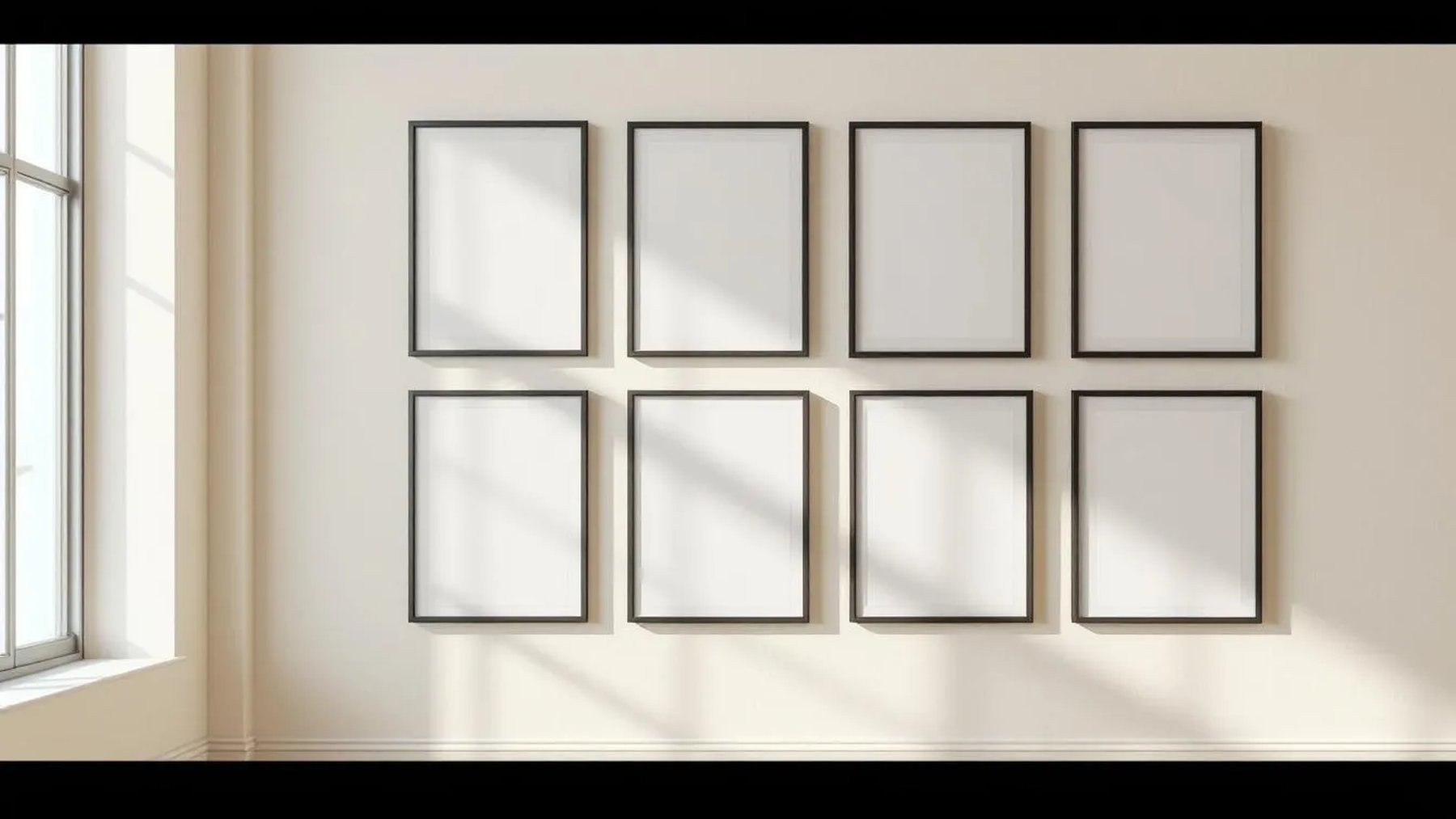 Frame Styled Room Mockup — Matte Black Frame Square 1:1 — Perspective View — #00848 | MockupBulk