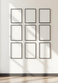 Frame Frame Display Mockup — Matte Black Frame Portrait 2:3 — Perspective View — #00849 | MockupBulk