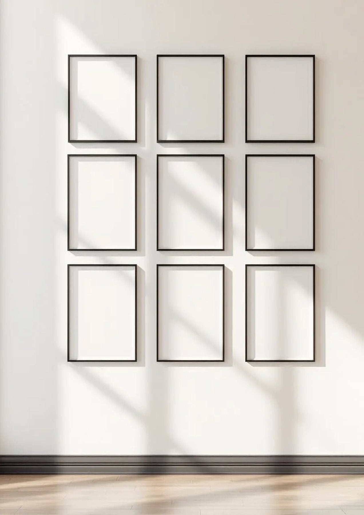 Frame Frame Display Mockup — Matte Black Frame Portrait 2:3 — Perspective View — #00849 | MockupBulk