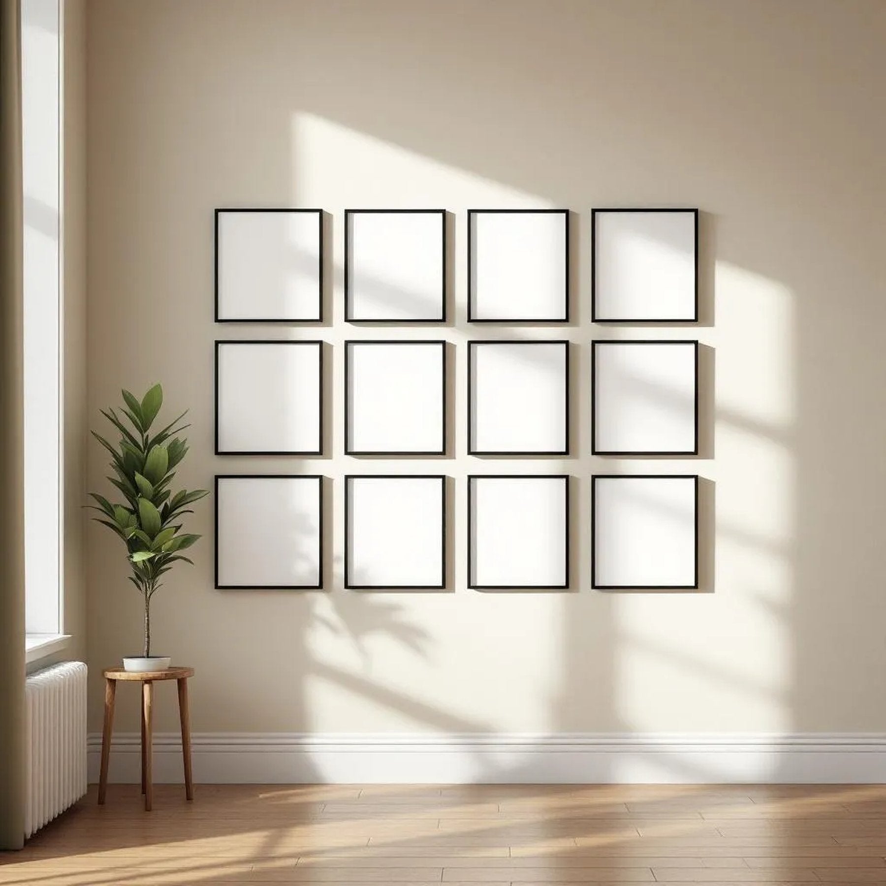 Frame Styled Room Mockup — Plain Square Frame Portrait 2:3 — Perspective View — #00850 | MockupBulk