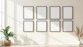 Frame Room Scene Mockup — Matte Black Frame Portrait 4:5 — Perspective View — #00851 | MockupBulk