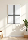 Frame Professional Frame Mockup — Matte Black Frame Portrait 2:3 — Perspective View — #00852 | MockupBulk