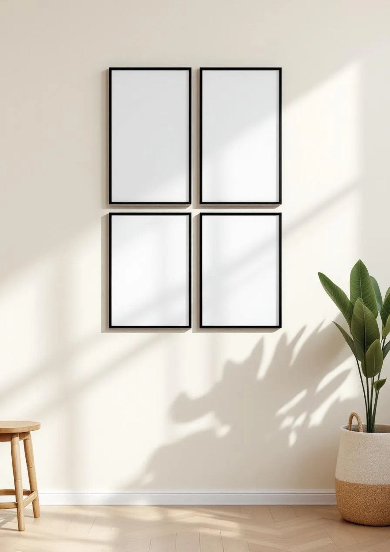 Frame Professional Frame Mockup — Matte Black Frame Portrait 2:3 — Perspective View — #00852 | MockupBulk
