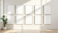 Frame Premium Interior Mockup — White Frame Square 1:1 — Perspective View — #00866 | MockupBulk