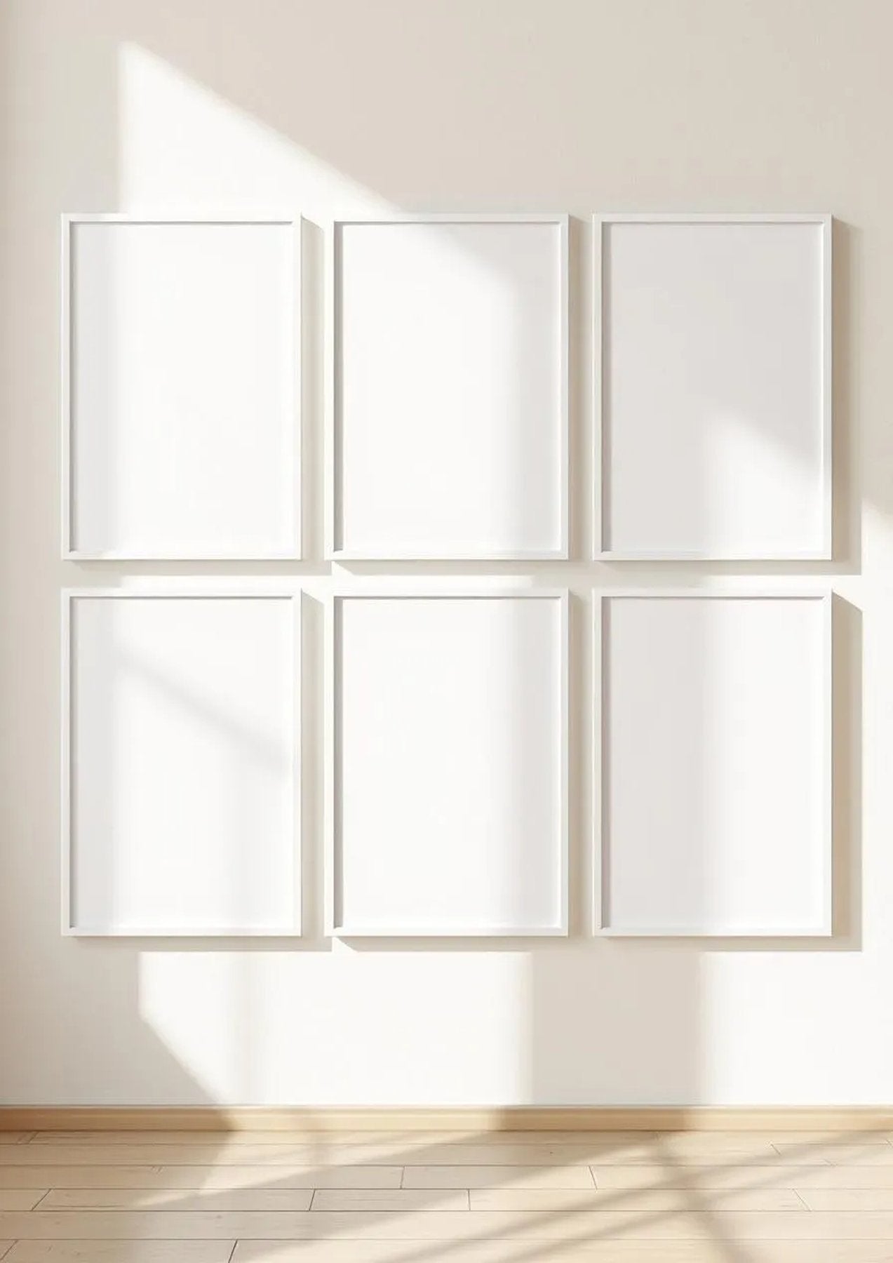Frame Wall Art Mockup — White Frame Portrait 2:3 — Perspective View — #00867 | MockupBulk