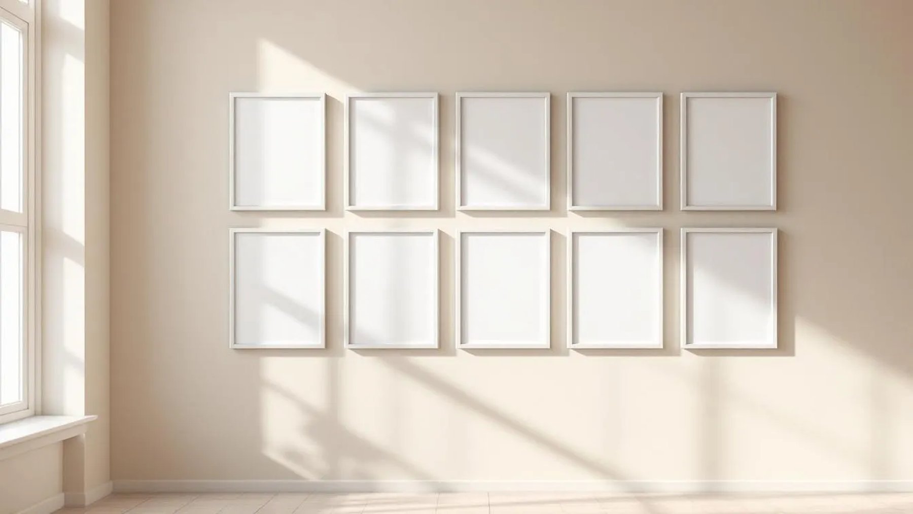 Frame Styled Room Mockup — White Frame Square 1:1 — Perspective View — #00869 | MockupBulk