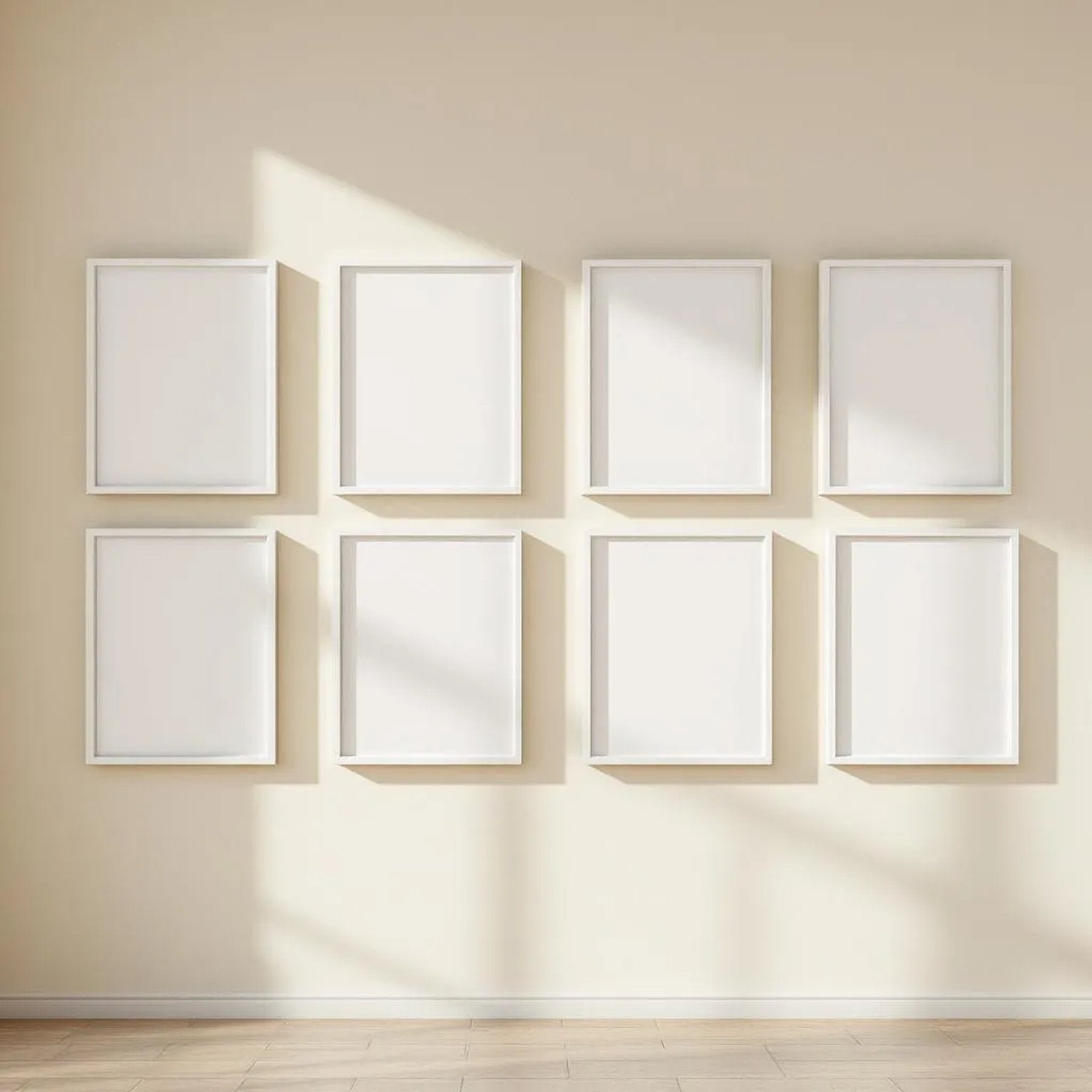 Frame Wall Art Mockup — Plain Square Frame Portrait 5:7 — Perspective View — #00871 | MockupBulk