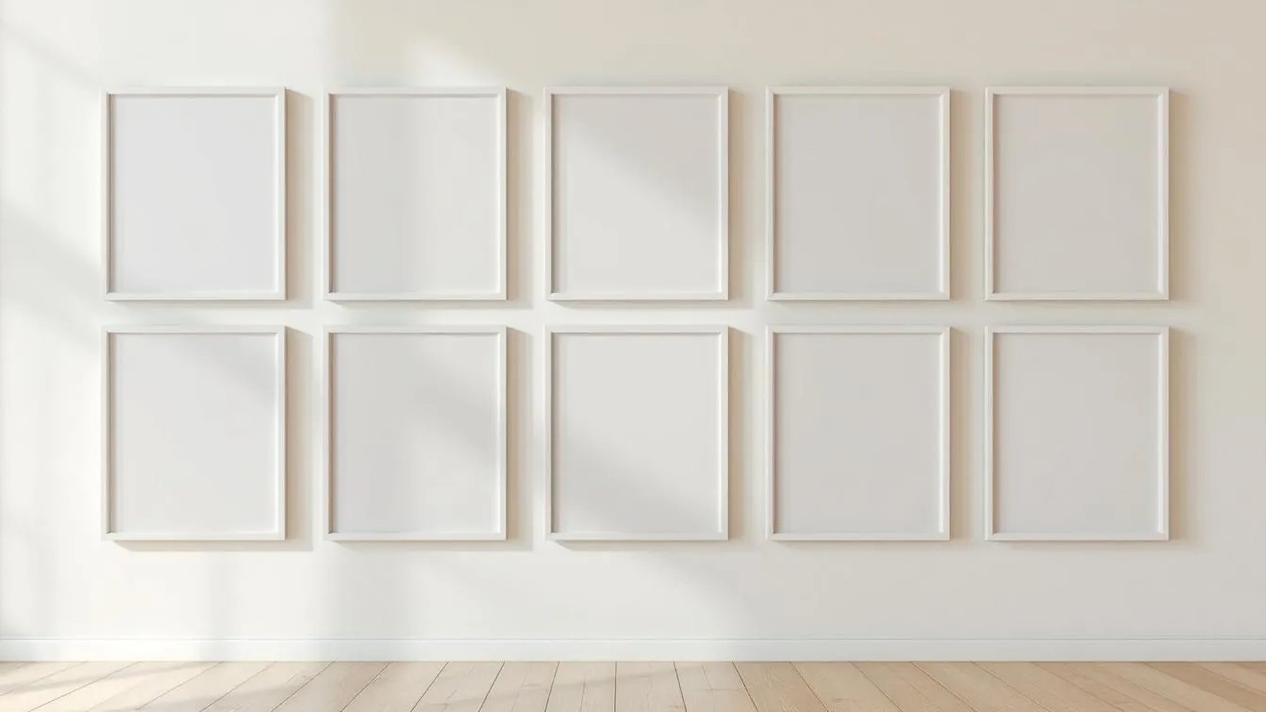 Frame Frame Display Mockup — White Frame Portrait 2:3 — Perspective View — #00872 | MockupBulk