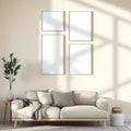 Frame Premium Interior Mockup — Plain Square Frame Portrait 2:3 — Perspective View — #00874 | MockupBulk