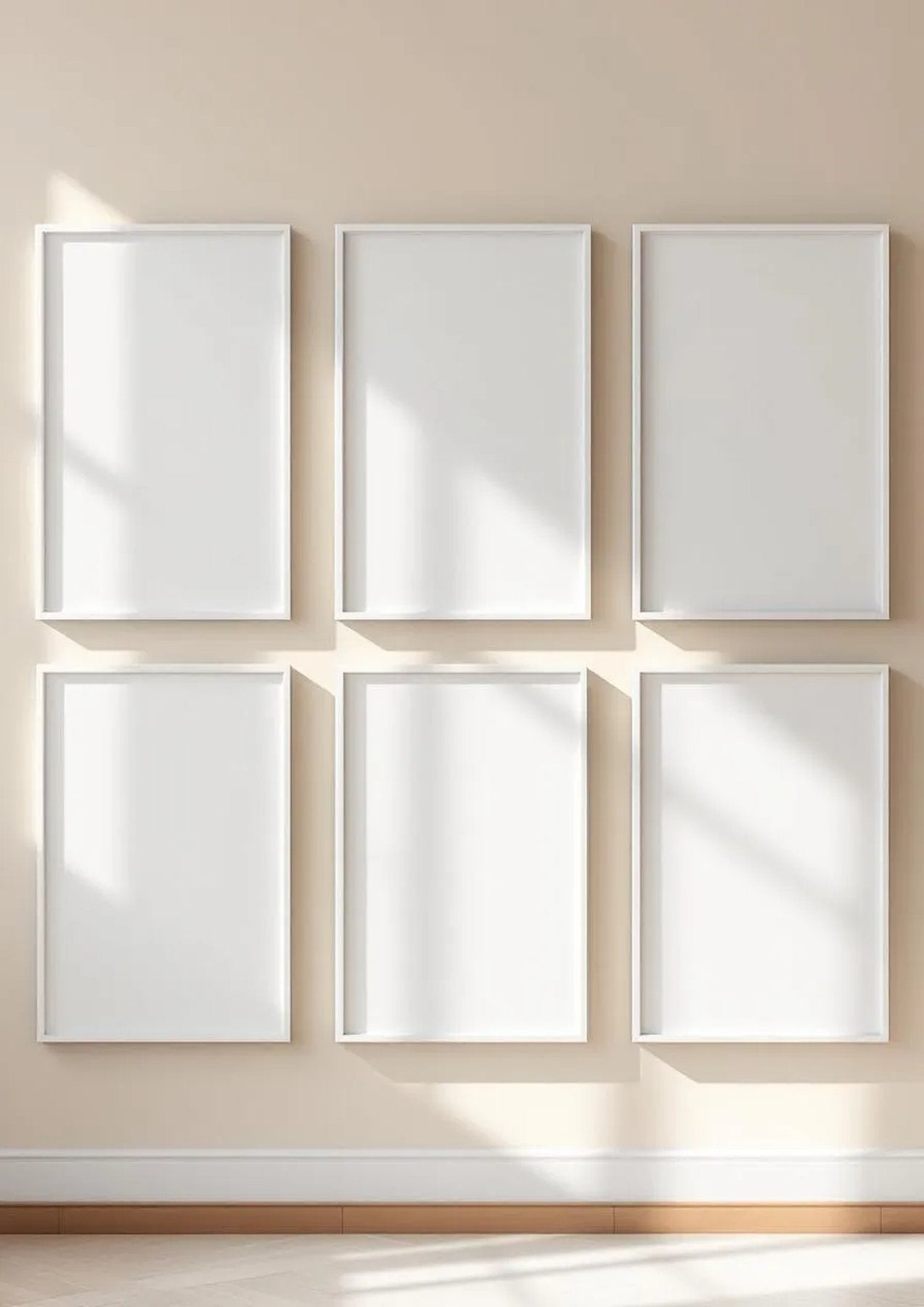 Frame High-Res Frame Mockup — White Frame Portrait 2:3 — Perspective View — #00876 | MockupBulk