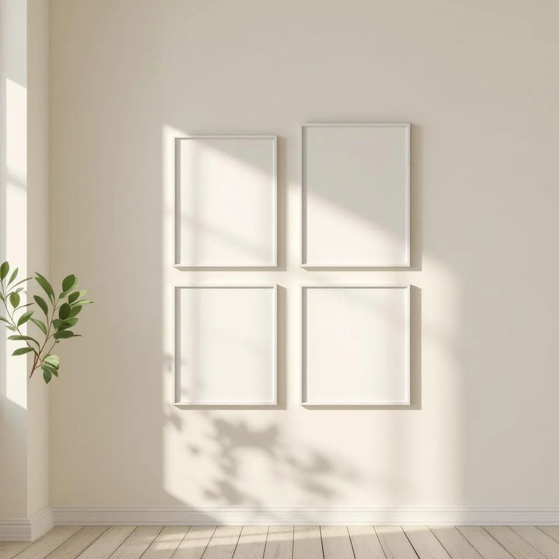 Frame Editorial Room Mockup — Plain Square Frame Portrait 4:5 — Perspective View — #00877 | MockupBulk
