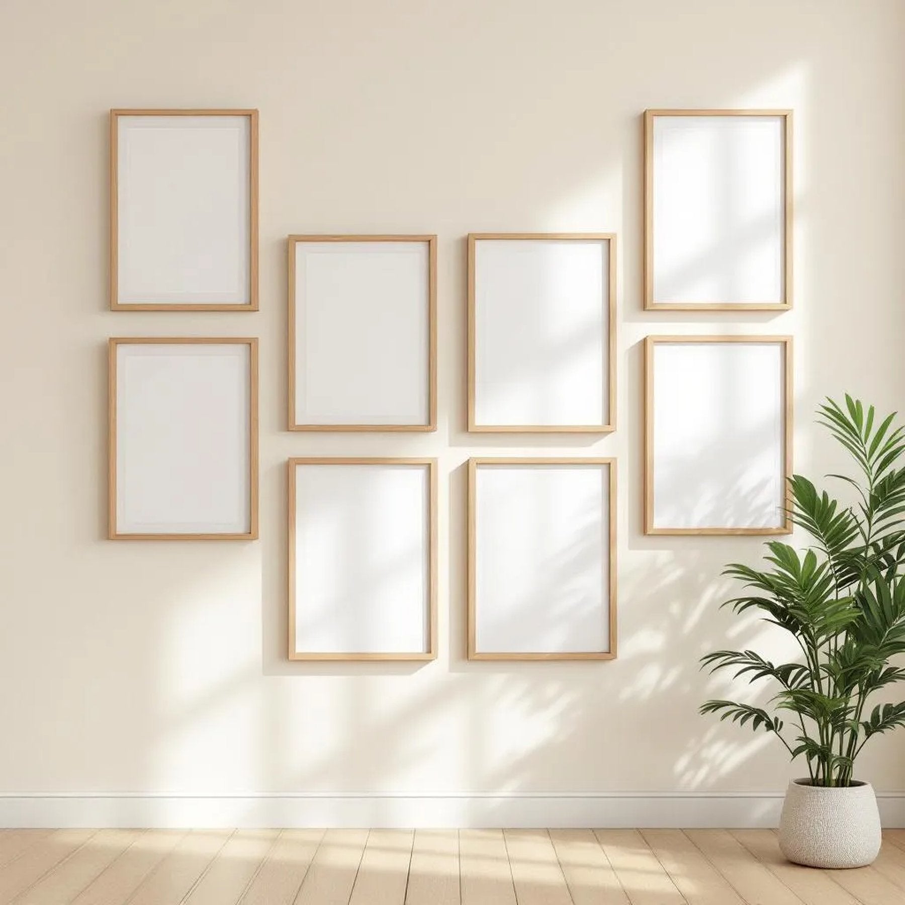 Frame Interior Frame Mockup — Plain Square Frame Landscape 11x14 — Perspective View — #00886 | MockupBulk