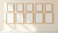 Frame Wall Art Mockup — Natural Oak Frame Square 1:1 — Perspective View — #00887 | MockupBulk