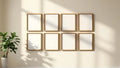 Frame Interior Frame Mockup — Natural Oak Frame Portrait 2:3 — Perspective View — #00890 | MockupBulk