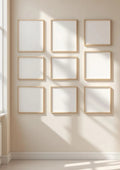 Frame High-Res Frame Mockup — Natural Oak Frame Portrait 2:3 — Perspective View — #00894 | MockupBulk