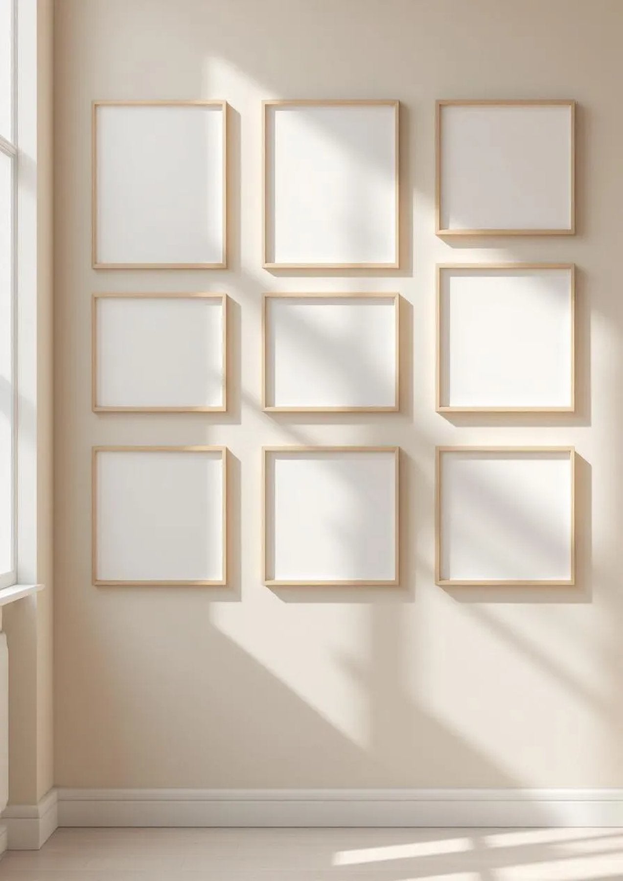 Frame High-Res Frame Mockup — Natural Oak Frame Portrait 2:3 — Perspective View — #00894 | MockupBulk