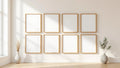 Frame Interior Frame Mockup — Natural Oak Frame Square 1:1 — Perspective View — #00896 | MockupBulk