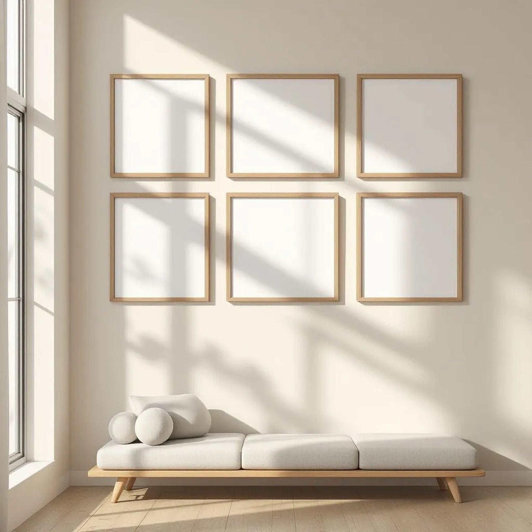 Frame Wall Art Mockup — Plain Square Frame Landscape 3:4 — Perspective View — #00901 | MockupBulk