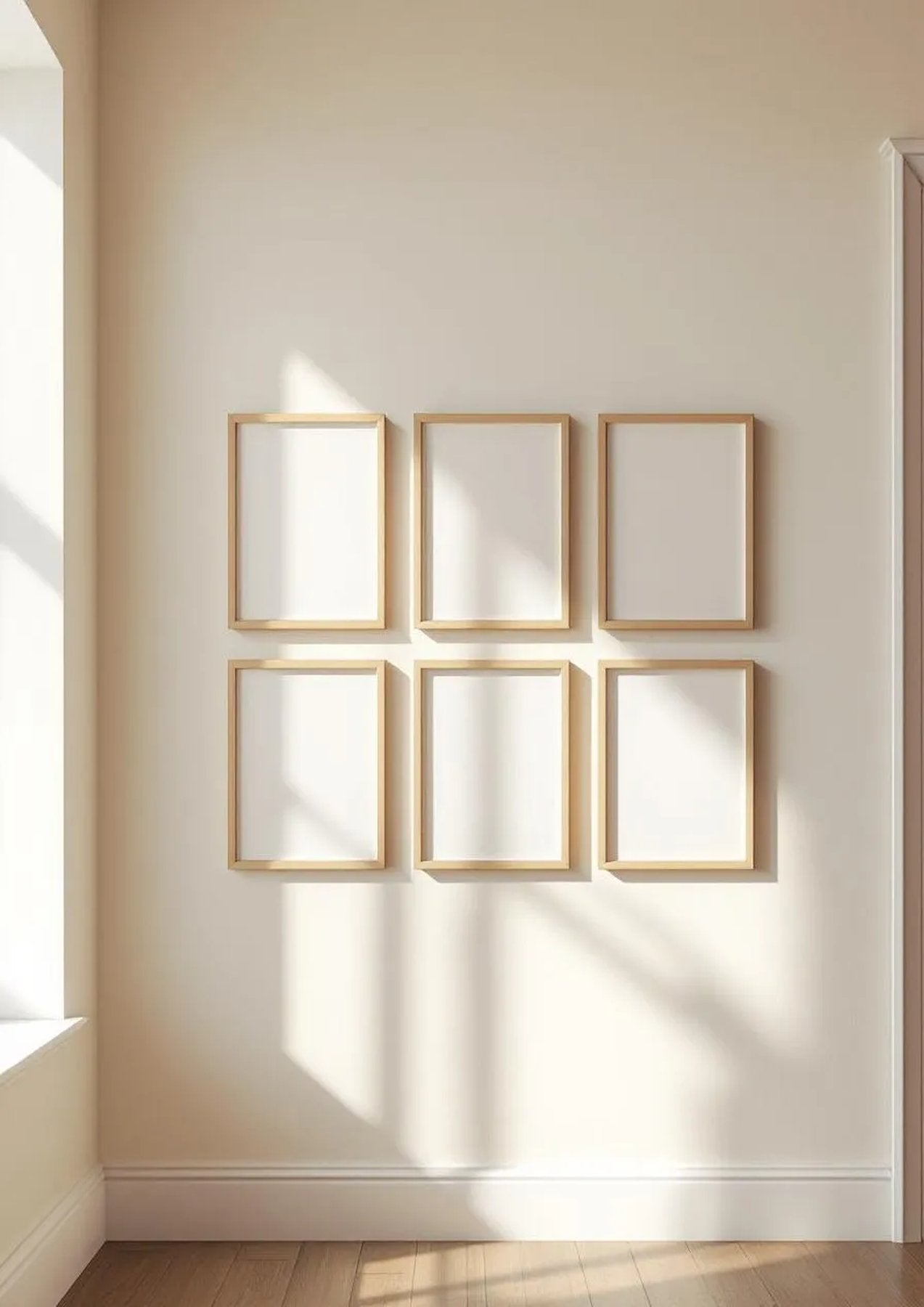 Frame Lifestyle Frame Mockup — Natural Oak Frame Portrait 2:3 — Perspective View — #00903 | MockupBulk