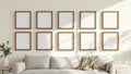 Frame Wall Art Mockup — Walnut Frame Portrait 2:3 — Perspective View — #00905 | MockupBulk